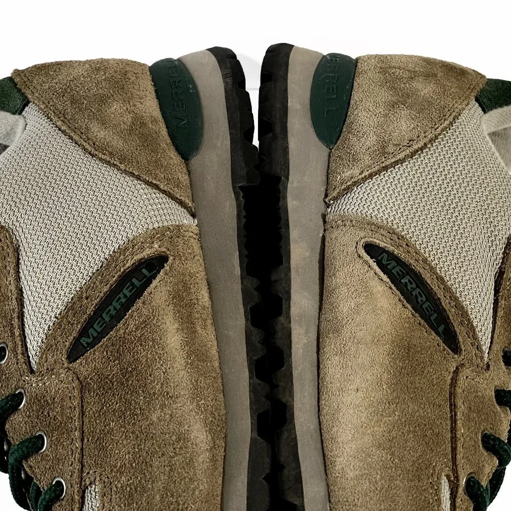 Merrell Trail Vintage 97 Suede Hiking Shoes Women's 9 Brown Green Gorpcore